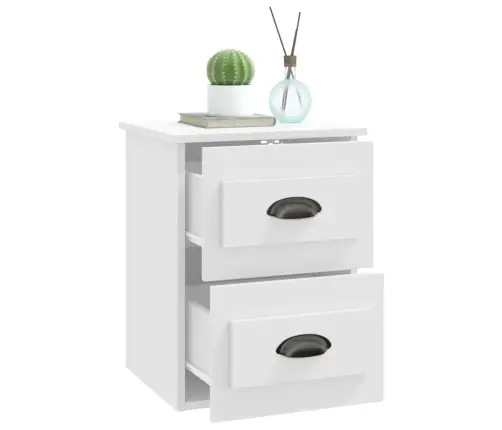 Sienas Naktsskapītis, 41,5X36X53 Cm, Balts Vidaxl