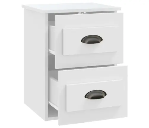 Sienas Naktsskapītis, 41,5X36X53 Cm, Balts Vidaxl