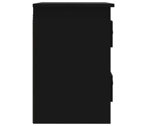 Sieninės Naktinės Spintelės, 2Vnt., Juodos, 41,5X36X53Cm