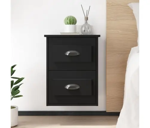 Sieninės Naktinės Spintelės, 2Vnt., Juodos, 41,5X36X53Cm