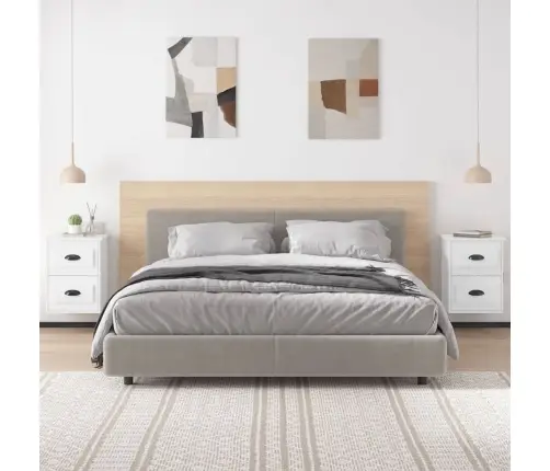 Sieninės Naktinės Spintelės, 2Vnt., Baltos, 41,5X36X53Cmcm