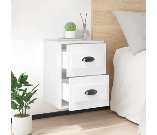 Sieninės Naktinės Spintelės, 2Vnt., Baltos, 41,5X36X53Cmcm