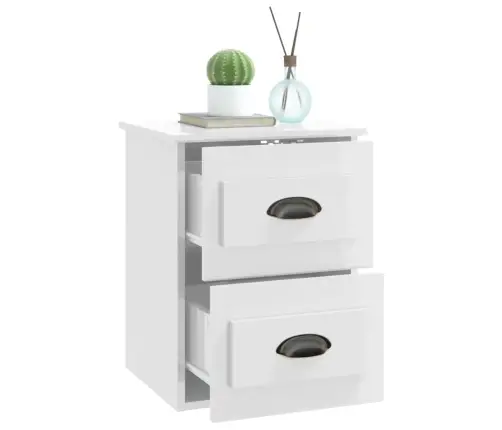 Sieninės Naktinės Spintelės, 2Vnt., Baltos, 41,5X36X53Cmcm