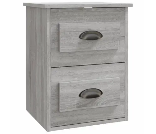 Sienas Naktsskapītis, 41,5X36X53 Cm, Pelēka Ozolkoka Krāsa Vidaxl