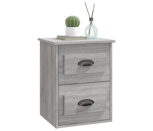 Sienas Naktsskapītis, 41,5X36X53 Cm, Pelēka Ozolkoka Krāsa Vidaxl