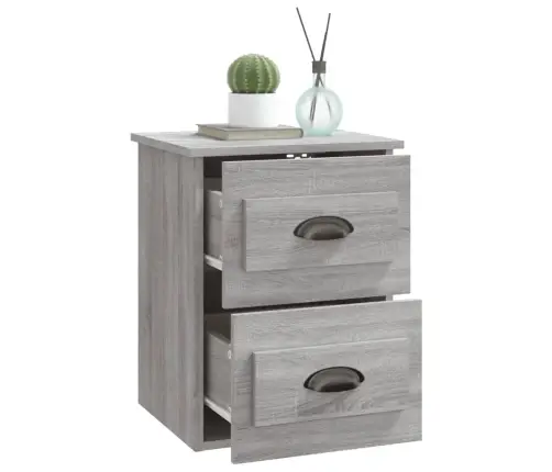Sienas Naktsskapītis, 41,5X36X53 Cm, Pelēka Ozolkoka Krāsa Vidaxl