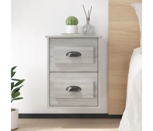 Sienas Naktsskapītis, 41,5X36X53 Cm, Pelēka Ozolkoka Krāsa Vidaxl