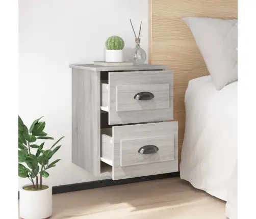 Sienas Naktsskapīši, 2 Gab., 41,5X36X53 Cm, Pelēka Ozolkoka Vidaxl