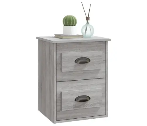 Sienas Naktsskapīši, 2 Gab., 41,5X36X53 Cm, Pelēka Ozolkoka Vidaxl