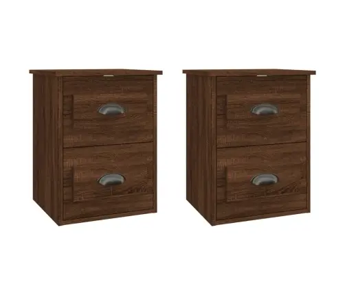 Sienas Naktsskapīši, 2 Gab., Ozolkoka Krāsa, 41,5X36X53 Cm Vidaxl