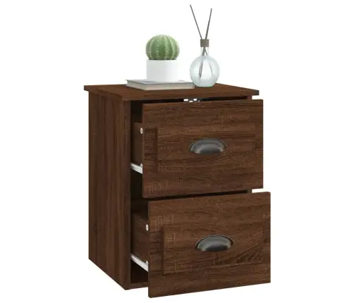 Sienas Naktsskapīši, 2 Gab., Ozolkoka Krāsa, 41,5X36X53 Cm Vidaxl