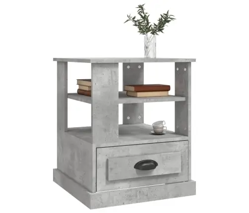 Galdiņš, Betona Pelēks, 50X50X60 Cm, Inženierijas Koks Vidaxl