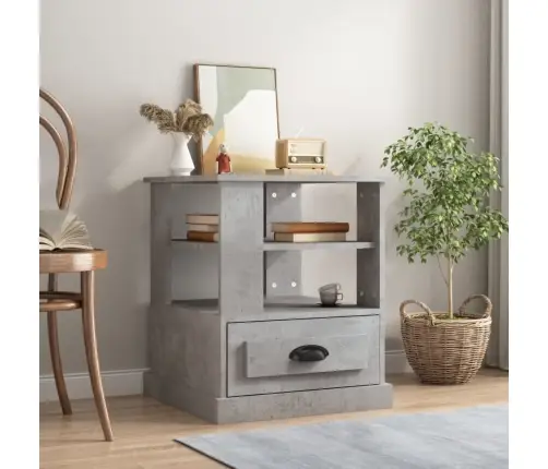 Galdiņš, Betona Pelēks, 50X50X60 Cm, Inženierijas Koks Vidaxl