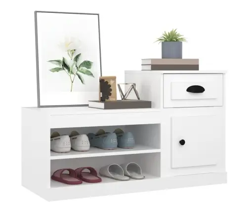 Spintelė Batams, Baltos Spalvos, 100X42X60cm Apdirbta Mediena