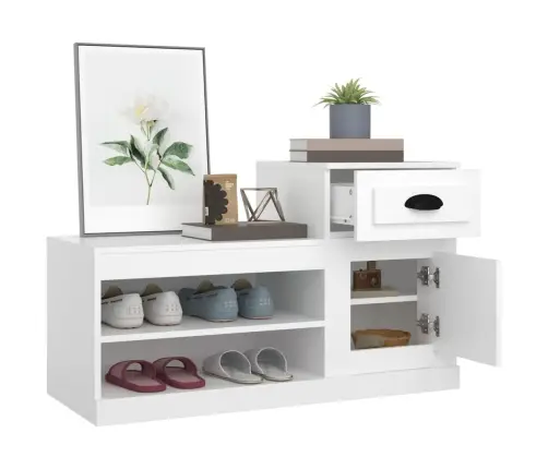 Spintelė Batams, Baltos Spalvos, 100X42X60cm Apdirbta Mediena