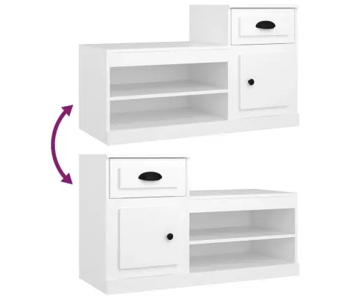 Spintelė Batams, Baltos Spalvos, 100X42X60cm Apdirbta Mediena