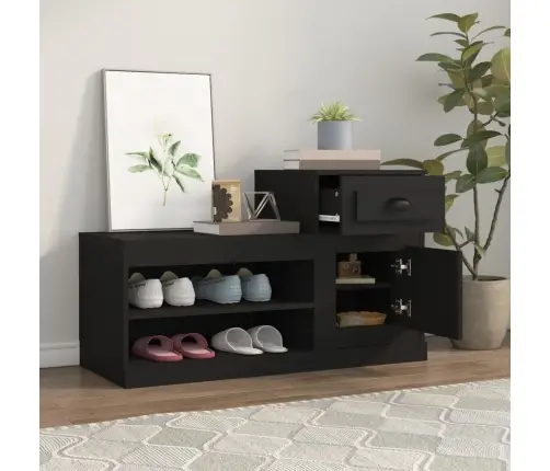 Jalatsikapp, Must, 100 X 42 X 60 cm Tehispuit