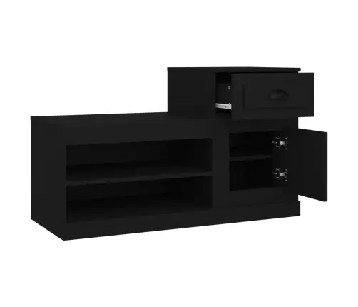 Jalatsikapp, Must, 100 X 42 X 60 cm Tehispuit