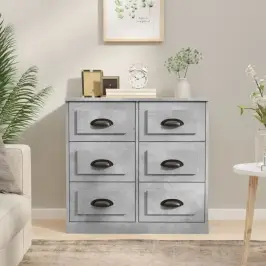 Kumode, Betona Pelēka, 70X35,5X67,5 Cm, Inženierijas Koks Vidaxl