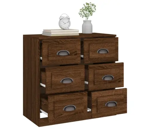 Kumode, Brūna Ozolkoka, 70X35,5X67,5 Cm, Inženierijas Koks Vidaxl