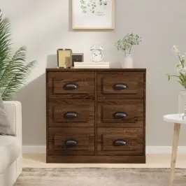 Kumode, Brūna Ozolkoka, 70X35,5X67,5 Cm, Inženierijas Koks Vidaxl