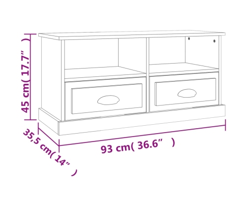 Tv Skapītis, 93X35,5X45 Cm, Inženierijas Koks, Balts Vidaxl