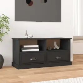 Televizoriaus Spintelė, Juoda, 93X35,5X45cm Apdirbta Mediena