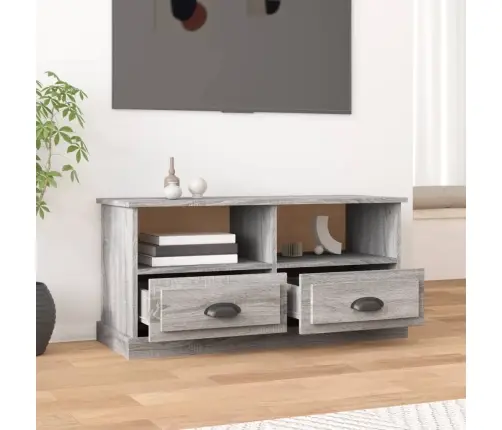Tv Skapītis, Pelēks, 93X35,5X45 Cm, Inženierijas Koks Vidaxl