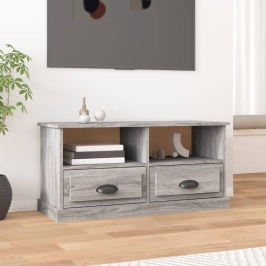 Tv Skapītis, Pelēks, 93X35,5X45 Cm, Inženierijas Koks Vidaxl