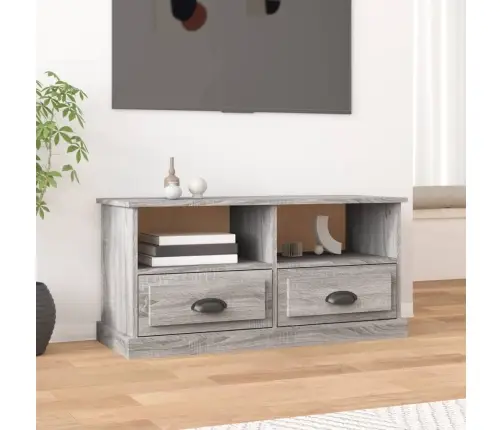 Tv Skapītis, Pelēks, 93X35,5X45 Cm, Inženierijas Koks Vidaxl