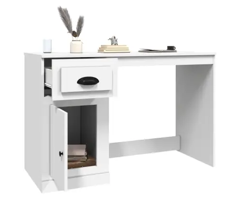 Rakstāmgalds Ar Atvilktnēm, 115X50X75 Cm, Balts Vidaxl Rakstāmgalds Ar Atvilktnēm, 115X50X75 Cm, Balts Vidaxl