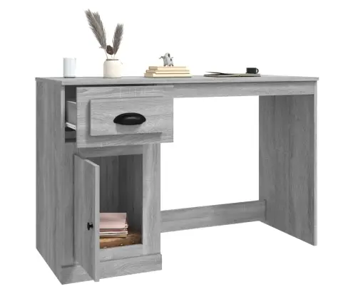 Rakstāmgalds Ar Atvilktnēm, Pelēcīga Ozola Krāsa, 115X50X75 Cm Vidaxl