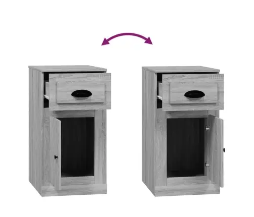 Šoninė Spintelė Su Stalčiumi, Pilka Ąžuolo, 40X50X75cm Mediena