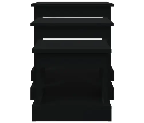 Kafijas Galdiņi, 3 Gab., Melni, Inženierijas Koks Vidaxl