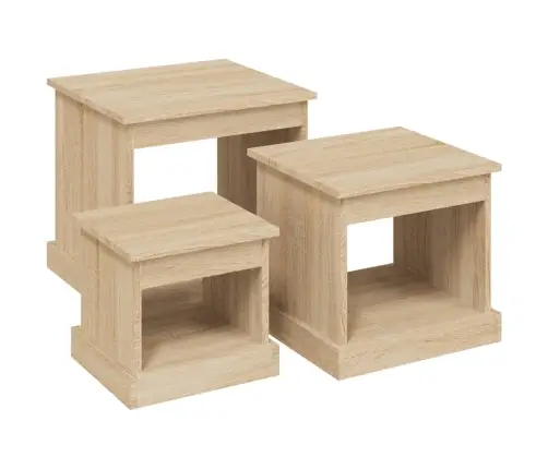 Kavos Staliukai, 3Vnt., Sonoma Ąžuolo Spalvos, Apdirbta Mediena Kavos Staliukai, 3Vnt., Sonoma Ąžuolo Spalvos, Apdirbta Mediena