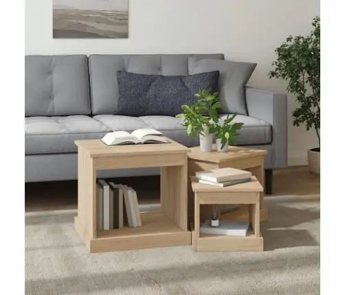 Kavos Staliukai, 3Vnt., Sonoma Ąžuolo Spalvos, Apdirbta Mediena Kavos Staliukai, 3Vnt., Sonoma Ąžuolo Spalvos, Apdirbta Mediena