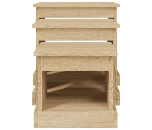 Kavos Staliukai, 3Vnt., Sonoma Ąžuolo Spalvos, Apdirbta Mediena Kavos Staliukai, 3Vnt., Sonoma Ąžuolo Spalvos, Apdirbta Mediena