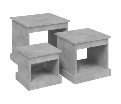 Kafijas Galdiņi, 3 Gab., Betona Pelēki, Inženierijas Koks Vidaxl