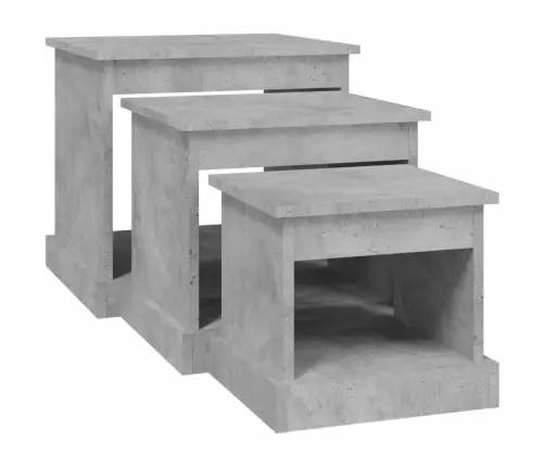 Kafijas Galdiņi, 3 Gab., Betona Pelēki, Inženierijas Koks Vidaxl