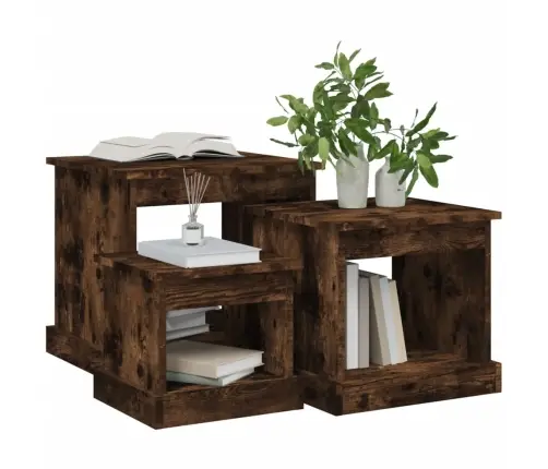 Kafijas Galdiņi, 3 Gab., Ozolkoka Krāsa, Inženierijas Koks Vidaxl