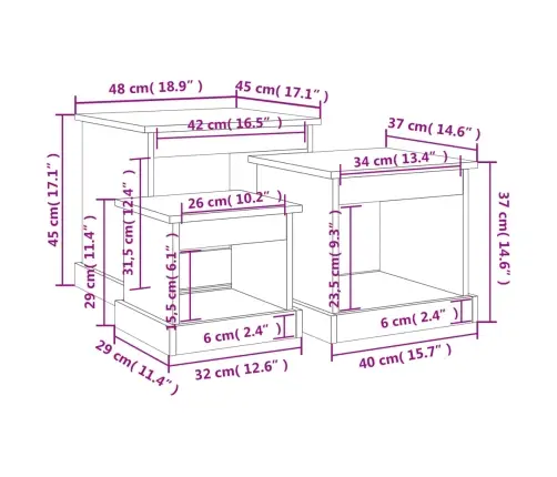 Kafijas Galdiņi, 3 Gab., Ozolkoka Krāsa, Inženierijas Koks Vidaxl