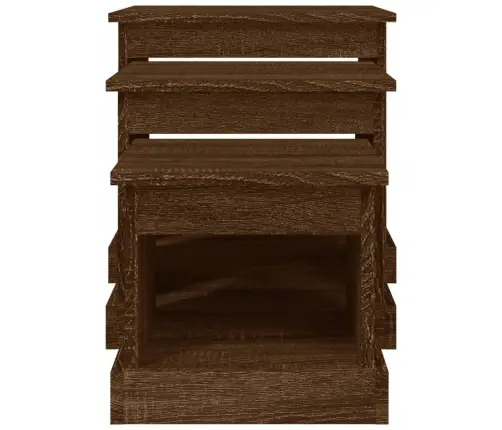 Kohvilaud 3 Tk, Pruun Tamm, Tehispuit Kohvilaud 3 Tk, Pruun Tamm, Tehispuit