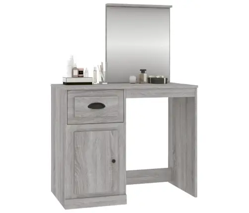 Peegliga Tualettlaud, Hall Sonoma, 90X50X132,5 cm Tehispuit