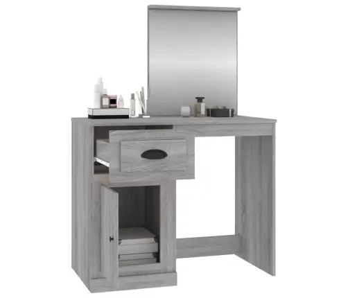 Peegliga Tualettlaud, Hall Sonoma, 90X50X132,5 cm Tehispuit