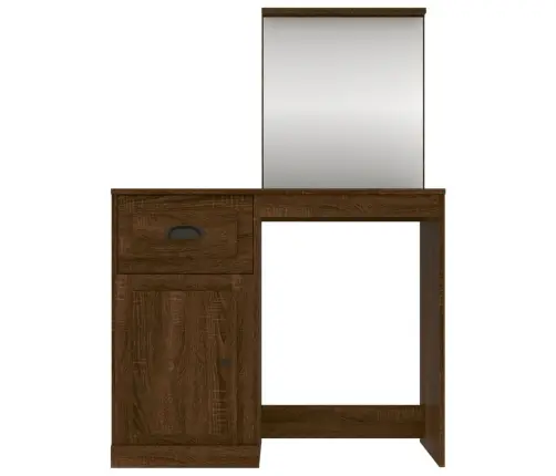 Peegliga Tualettlaud, Pruun Tamm, 90X50X132,5 cm Tehispuit