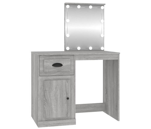 Spoguļgaldiņa Komplekts, Led, 90X50X132,5 Cm, Inženierijas Koks Vidaxl