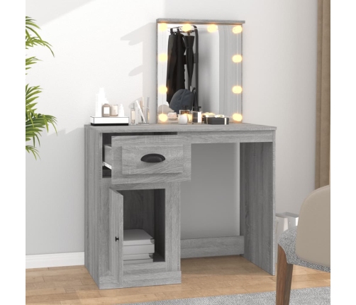 Spoguļgaldiņa Komplekts, Led, 90X50X132,5 Cm, Inženierijas Koks Vidaxl