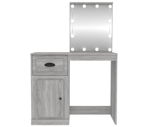 Spoguļgaldiņa Komplekts, Led, 90X50X132,5 Cm, Inženierijas Koks Vidaxl