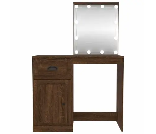 Spoguļgaldiņa Komplekts, Led, 90X50X132,5 Cm, Inženierijas Koks Vidaxl