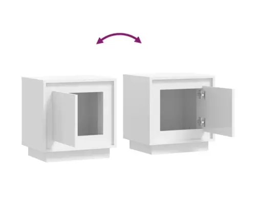 Naktsskapīši, 2 Gab., Spīdīgi Balti, 44X35X45 Cm Vidaxl